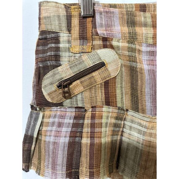 Women's Love Yellow Plaid Mini Skirt L - Picture 7 of 7